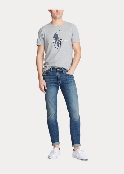 Men's Ralph Lauren Pink Pony Custom Slim T Shirts | 687402FCA